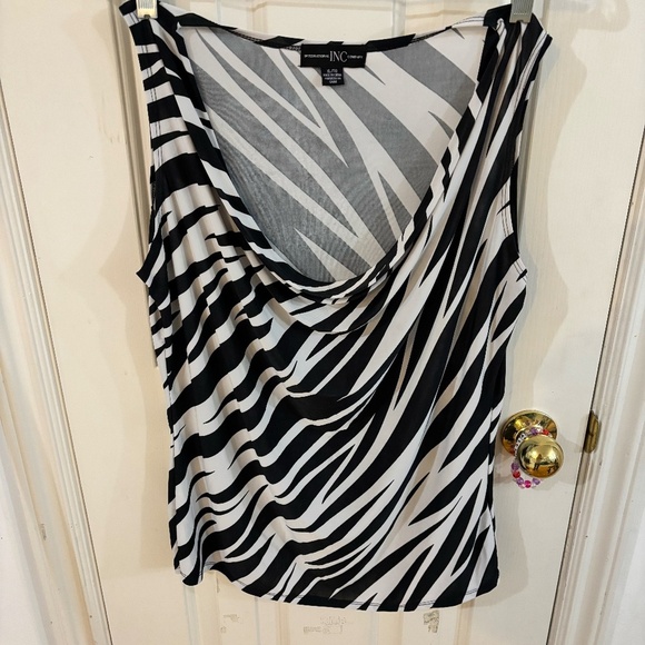 y2k 90s cowl zebra print shirt - Picture 3 of 4